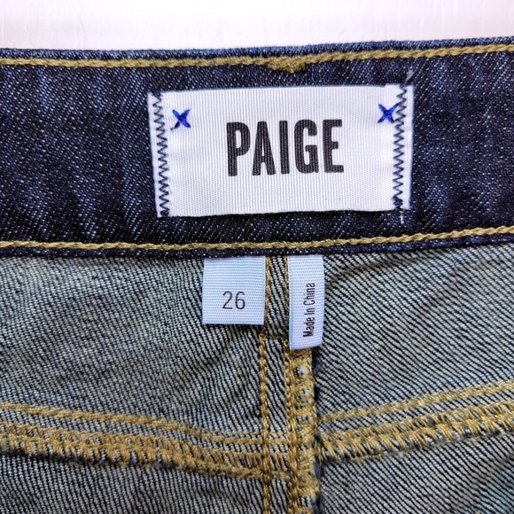 Paige Jimmy Jimmy Cuffed Blue Denim Shorts Size 26 Jean Summer Cutoffs - Picture 5 of 11